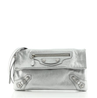 Balenciaga Giant Studs Envelope Strap Clutch Leather