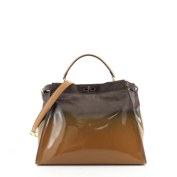 Fendi Peekaboo Bag Ombre Patent and Suede Large