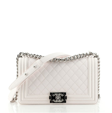 Chanel Boy Flap Bag Quilted Caviar New Medium