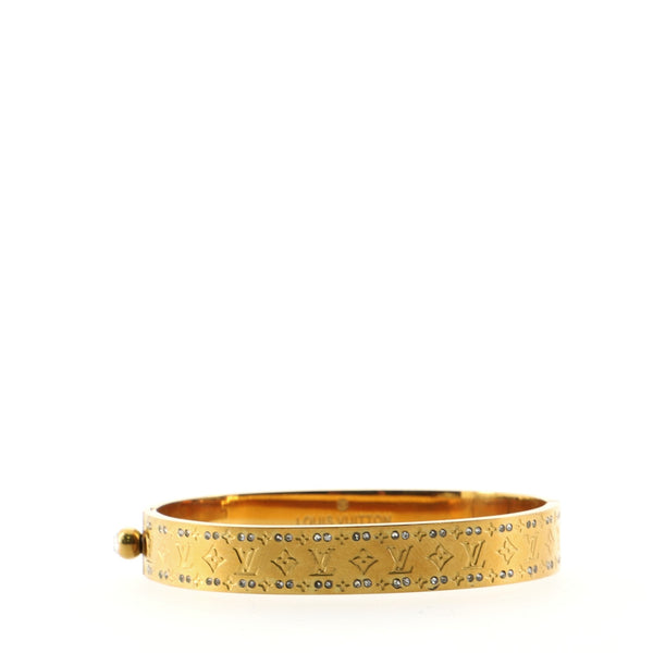 Louis Vuitton Nanogram Strass Bracelet - Gold-Tone Metal Bangle, Bracelets  - LOU457516