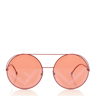 Fendi Runaway Round Sunglasses Metal