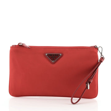 Prada Wristlet Zip Pouch Tessuto Medium