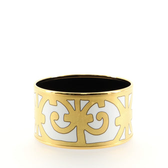 Hermes Bangle Bracelet Printed Enamel Extra Wide