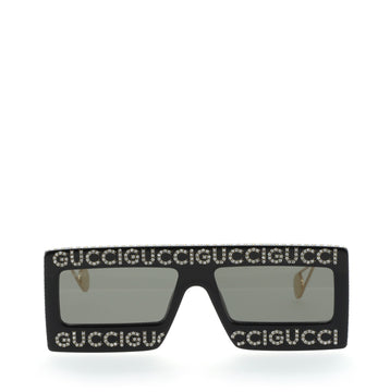 Gucci Hollywood Forever Rectangle Sunglasses Crystal Embellished Acetate and Metal