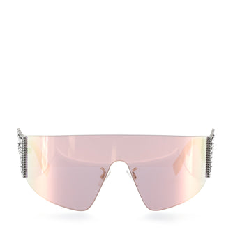 Fendi FFreedom Shield Sunglasses Acetate with Crystal Embellished Metal