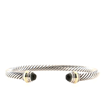 David Yurman Cable Classic Bracelet Sterling Silver with 14k Yellow Gold and Prasiolite 5mm