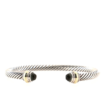 David Yurman Cable Classic Bracelet Sterling Silver with 14k Yellow Gold and Prasiolite 5mm