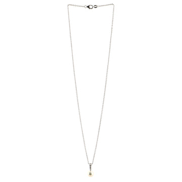 Mikimoto Morning Dew Pendant Necklace 18K White Gold with Diamonds and Akoya Cultured Pearl 8mm