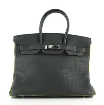 Hermes Birkin Handbag Bicolor Togo with Ruthenium Hardware 35