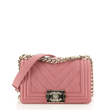 Chanel Boy Flap Bag Chevron Caviar Small