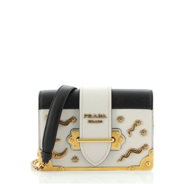 Prada Cahier Crossbody Bag Embellished Leather Small