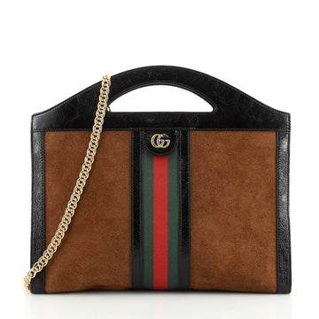 Gucci Ophidia Cut Out Handle Bag Suede Medium