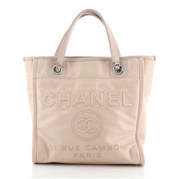 Chanel North South Deauville Tote Glazed Calfskin Small