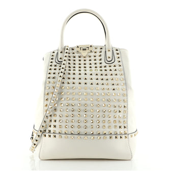 Valentino Rockstud New Dome Convertible Bucket Bag Full Studded Leather