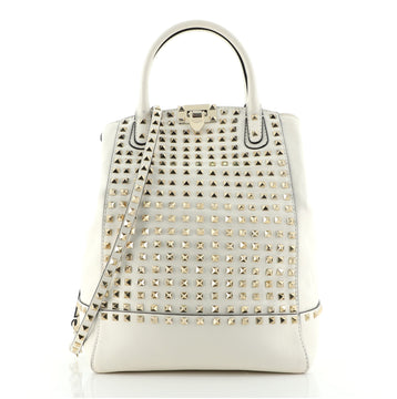 Valentino Rockstud New Dome Convertible Bucket Bag Full Studded Leather