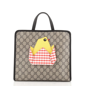 Gucci Children's Tote GG Coated Canvas with Applique Medium