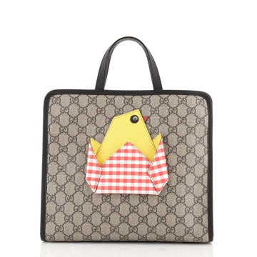 Gucci Children's Tote GG Coated Canvas with Applique Medium