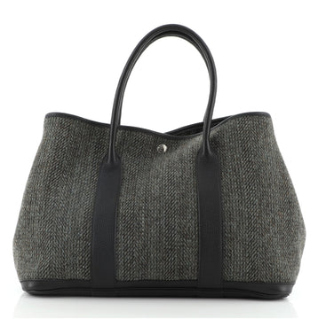 Hermes Garden Party Tote Tweed and Leather 36