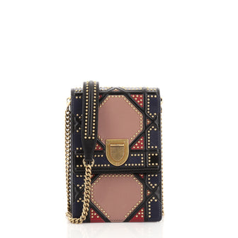 Christian Dior Diorama Vertical Clutch on Chain Studded Leather