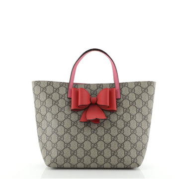Gucci Bow Kid's Tote GG Coated Canvas