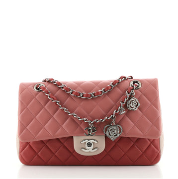 Chanel Valentine Crystal Hearts Flap Bag Quilted Lambskin Medium