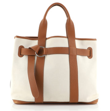 Hermes Petit Ceinture Tote Toile with Leather MM