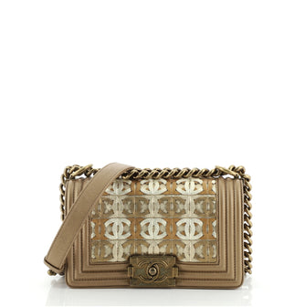 Chanel Boy Flap Bag Woven Leather Small