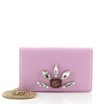 Gucci GG Marmont Chain Wallet Embellished Leather Mini