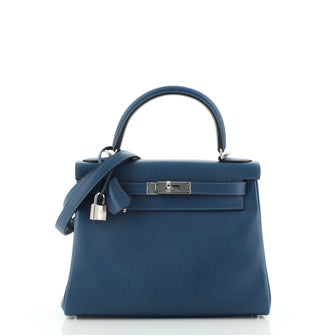 Hermes Kelly Handbag Verso Evercolor with Palladium Hardware 28