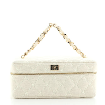 Chanel VIntage Chain Handle Vanity Bag Quilted Jersey