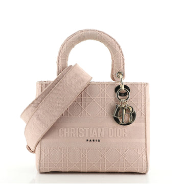 Christian Dior Lady D-Lite Bag Cannage Embroidered Canvas Medium
