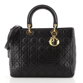 Christian Dior Vintage Lady Dior Bag Cannage Quilt Lambskin Large