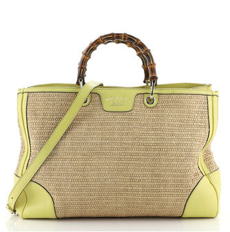 Gucci Bamboo Shopper Tote Straw Large Neutral 72818213