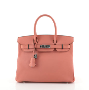 Hermes Birkin Handbag Pink Epsom with Palladium Hardware 30
