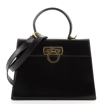 Salvatore Ferragamo Gancini Convertible Top Handle Bag Leather Medium
