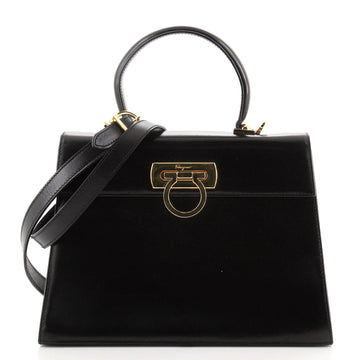Salvatore Ferragamo Gancini Convertible Top Handle Bag Leather Medium