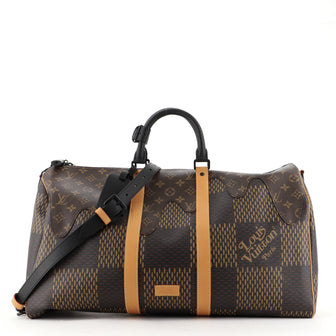 Louis Vuitton Nigo Keepall Bandouliere Bag Limited Edition Giant Damier and Monogram Canvas 50