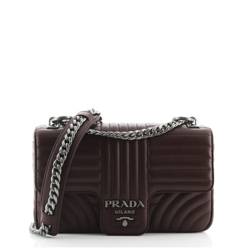 Prada Chain Flap Shoulder Bag Diagramme Quilted Leather Medium