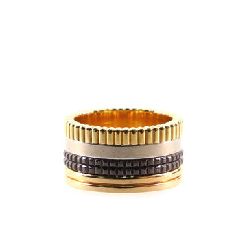 Boucheron Quatre Classique Ring 18K Tricolor Gold and PVD Large