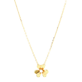 Van Cleef & Arpels Frivole Pendant Necklace 18K Yellow Gold and Diamond Mini