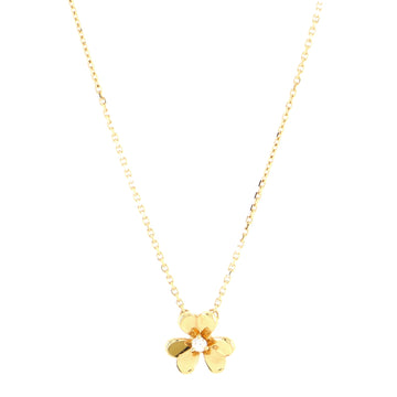 Van Cleef & Arpels Frivole Pendant Necklace 18K Yellow Gold and Diamond Mini
