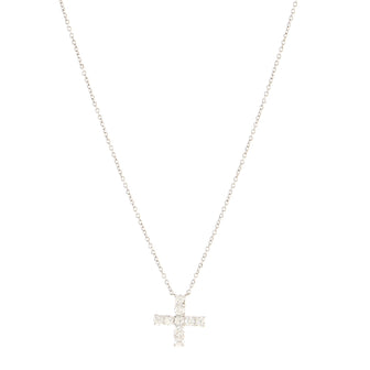 Harry Winston Cross Pendant Necklace Platinum with Diamonds Mini