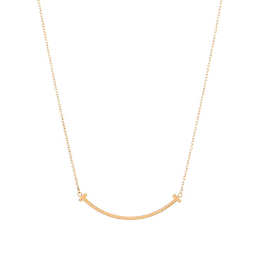 Tiffany & Co. T Smile Pendant Necklace 18K Rose Gold Small
