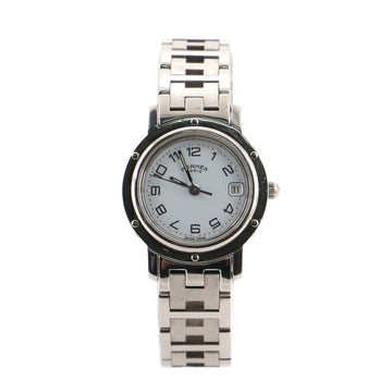 Hermes Clipper Quartz Watch Stainless Steel 24