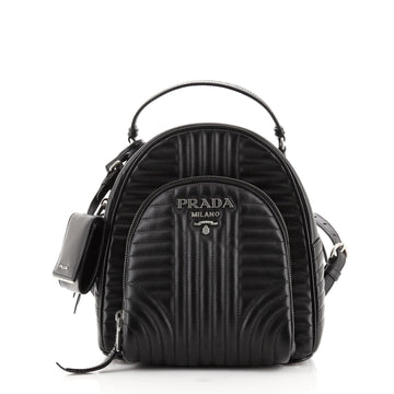 Prada Front Pocket Backpack Diagramme Quilted Leather Small