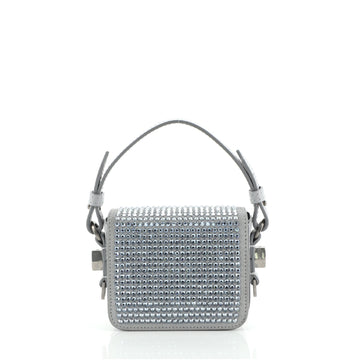 Off White Baby Flap Bag Crystal Embellished Leather