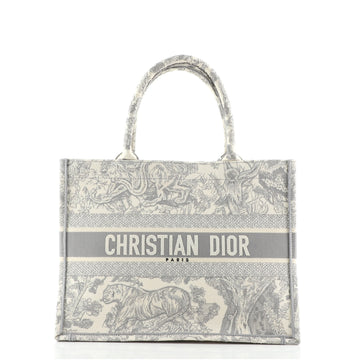 Christian Dior Book Tote Embroidered Canvas Small