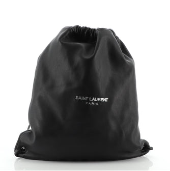 Saint Laurent Teddy Drawstring Backpack Leather Large