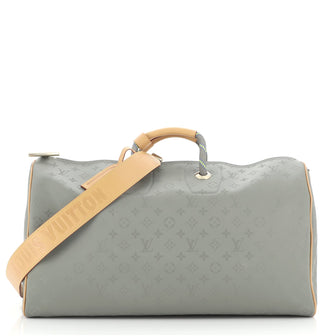 Louis Vuitton Keepall Bandouliere Bag Limited Edition Titanium Monogram Canvas 50