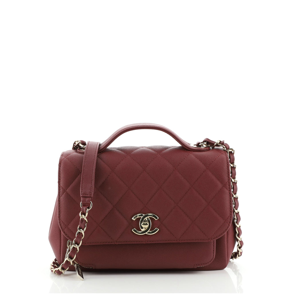 Chanel Business Affinity Flap Bag Quilted Caviar Small Red 1607631